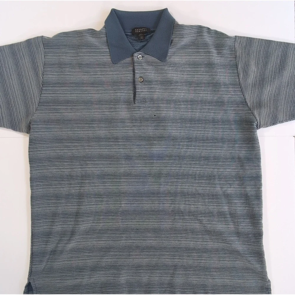 Barneys New York Polo Shirt Mens 2XL Gray Knit Made In Italy Luxury XXL